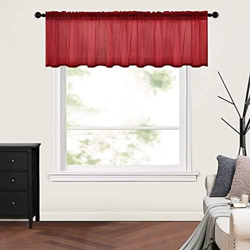 MIULEE Burgundy Red Window Valance 1 Panel 60W x 18L by MIULEE