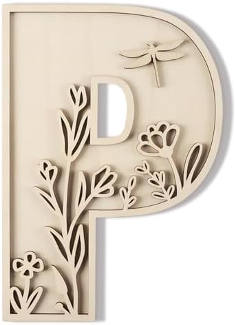 Layered 12 Inch Large Wooden Letters P by LonganCraft