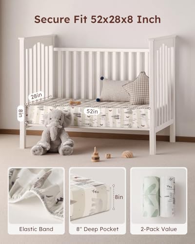 Yoofoss 2-Pack Baby Crib Sheets - Image 4