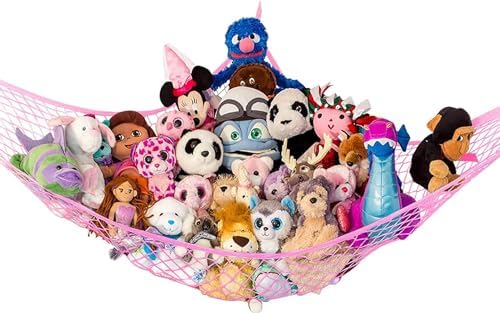 Extra Large Stuffed Animal Storage Hammock 1 Pack | Holds 12 lbs | Corner by LillysLove