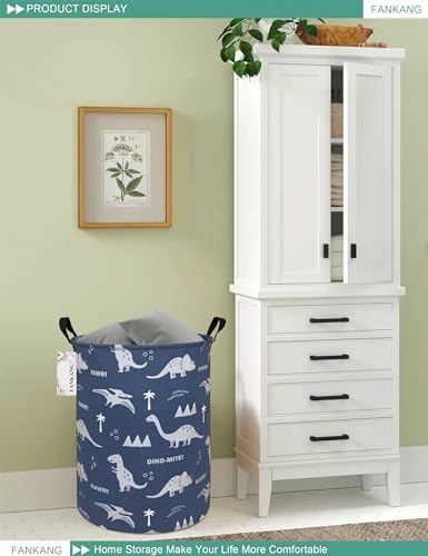 Storage Bin Foldable Nursery Organizer Basket Blue dinosaur - Image 4