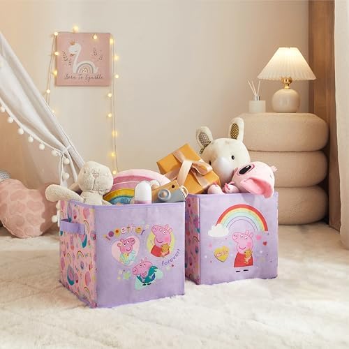 Idea Nuova Storage Cubes for Kids, 2 Pack Collapsible Fabric Bins - Image 6