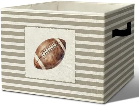 Rustic Football Storage Bins Boxes Handles by Unknown