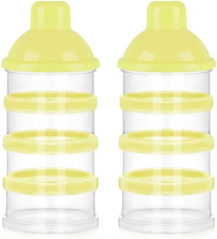 Accmor Formula Dispenser On The Go, 4 Compartments Stackable Formula Container by Accmor