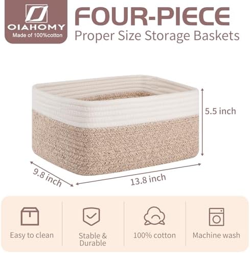 OIAHOMY 4 PACK 12L Storage Baskets - Image 2
