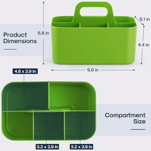 Multiuse Caddy Organizer with Handle, Portable Divided Plastic Tote Bin - Image 5