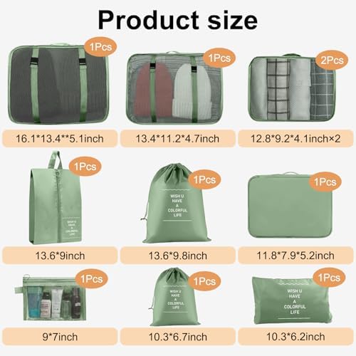 Packing Cubes for Travel 10 Set Luggage Organizer Bags - Image 3