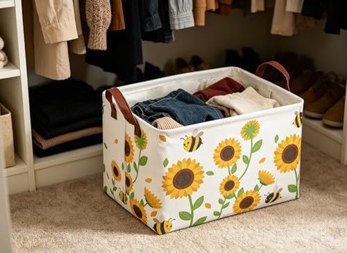 Rectangular Sunflower Baskets Gift Basket Empty Storage Bin Organizer Box Room - Image 5