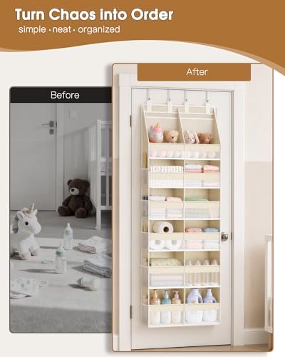 Criusia Over the Door Organizer, Extra Large 12 Compartments Closet Hanging - Image 6