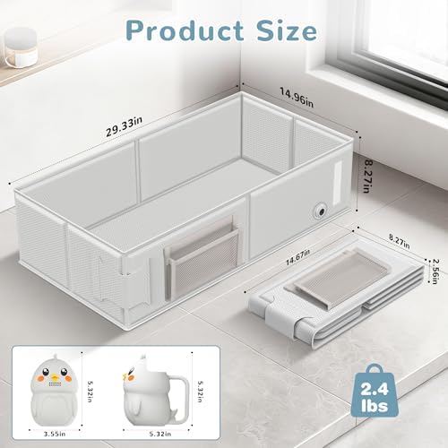 Collapsible Baby Bathtub, Foldable Toddler Bath Tub - Image 2
