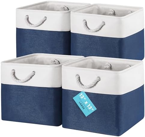 OrganiHaus 12x12 Cube Storage Bins, Rope Handles by OrganiHaus