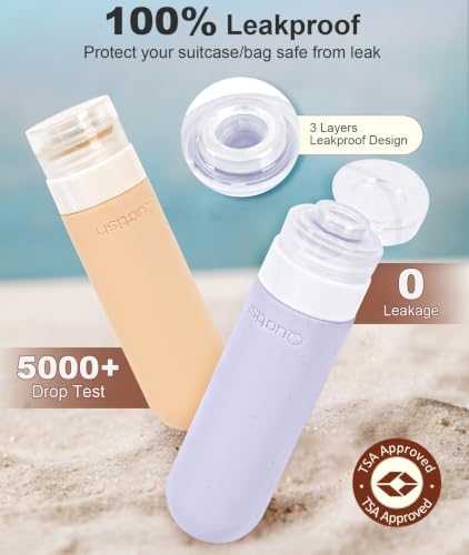 Quatish Travel Bottles for Toiletries 6 Pack, Original Patented Leakproof 3 oz - Image 4