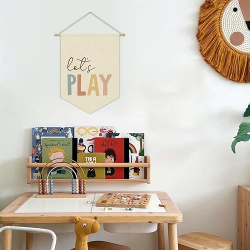 Playroom Sign Decor Let's Play Canvas Banner, Nursery Classroom Wall Art Canvas - Image 2