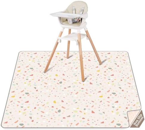 CLYMENE Splat Mat for Under High Chair, 51x51 Inch Antislip Baby Splash Mat by CLYMENE