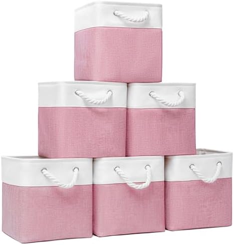 Cube Storage Bins, Collapsible Fabric Storage Cubes Bins, 11 Inch Cube Storage by BOFUGA