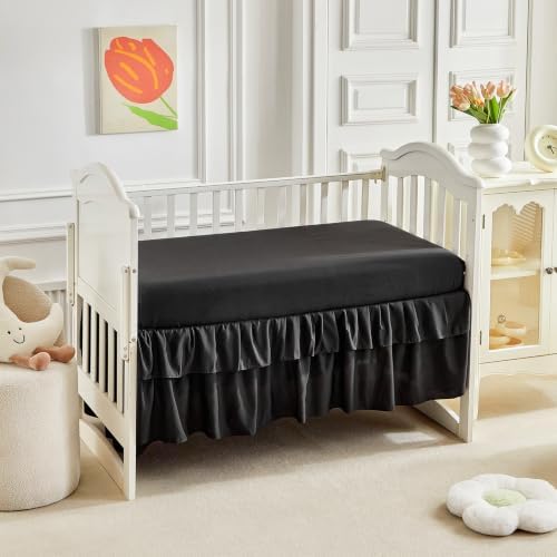 Ruffled Mini Crib Bedding Set Baby Boho Quilted Comforter - Image 7