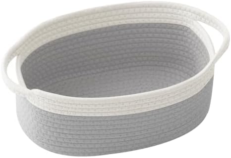 Small Woven Rope Basket with Handles by HZFTJOY