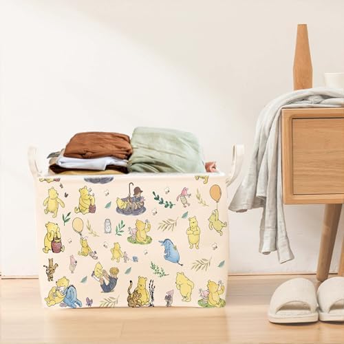 Winnie baby Stuff，Winnie Storage Nursery Basket, Large squarecanvas Laundry - Image 6
