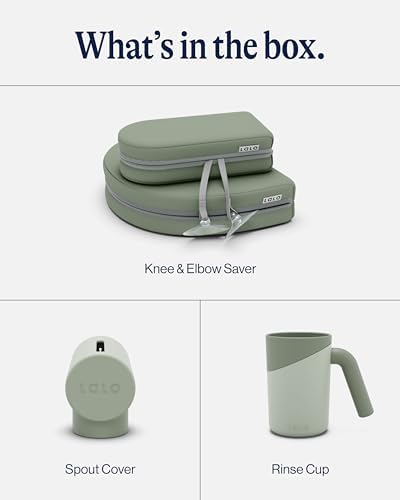 Lalo Bathtime Essentials Kit, Knee & Elbow Saver, Rinse Cup, & Spout Cover - Image 3