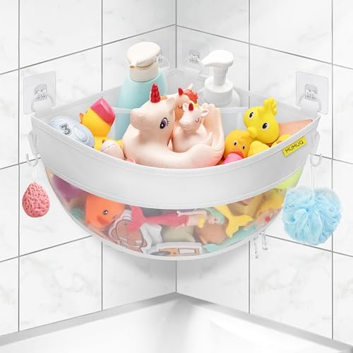 Bath Toy Storage Corner Wall Mounted, 4.32 Gallons Bath Toy Holder by MUMUQ