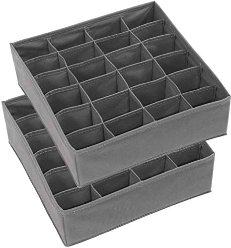 Simple Houseware 2 Pack Closet Sock Organizer, 24 Cell, Dark Gray - Image 3