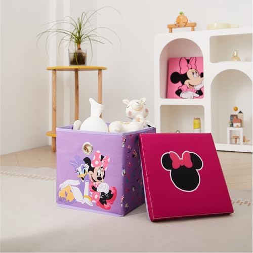 Idea Nuova Disney Minnie Mouse Collapsible Fabric Storage Cube, 10” Organizer - Image 5