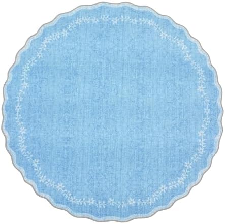 GarveeHome Round Rugs 6ft Scalloped Washable Circle Rug - Image 6