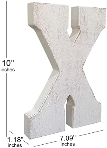 ABELOTS Large Wood Letter Distressed White Wash Alphabet Wall Décor Monogram - Image 3