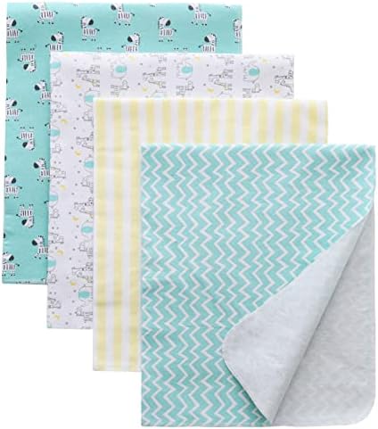 Gina Era Flannel Receiving Blankets, Baby Swaddle Blankets 100% Cotton 4 Pcs by GinaEra