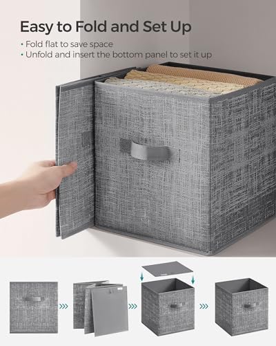 SONGMICS Storage Cubes, 11-Inch Foldable Closet Organizers - Image 6