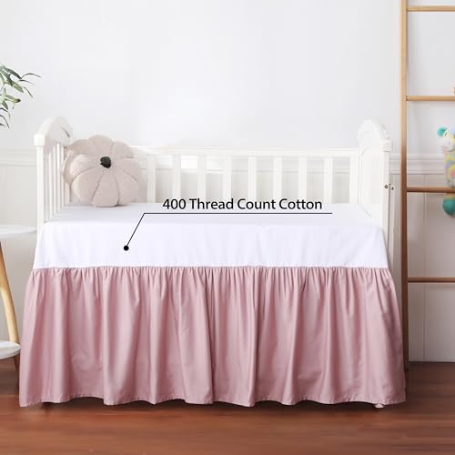 Crib Skirt Dust RuffleCrib Skirt Dust Ruffle, 100% Egyptian Cotton 400 Thread - Image 3