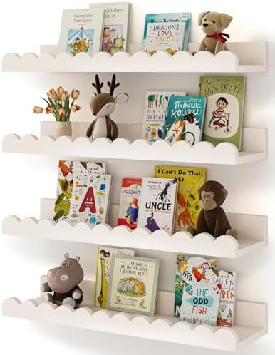 Shario Nursery Book Shelves, Scalloped Shelves, Wall Book Shelves by Welcome