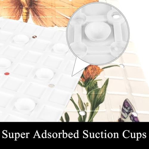 Shower Mat Non Slip, Butterflies Floral Anti Slip Bath Mat - Image 3