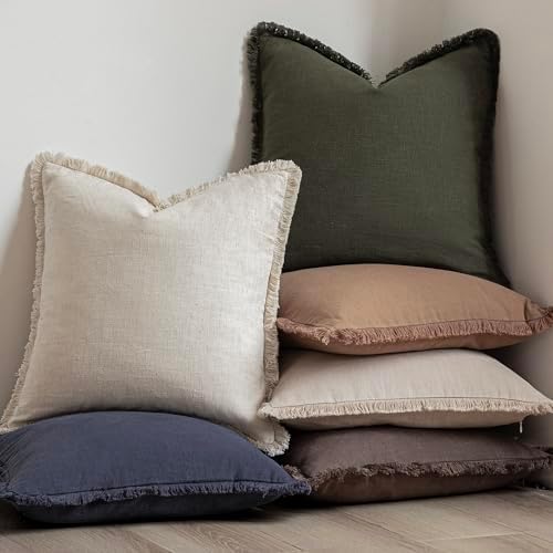 Foindtower Decorative Linen Fringe Throw Pillow Covers Cozy Boho Farmhouse - Image 6