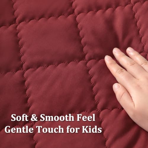BEDSUM 4pc Toddler Cooling Bedding Set, Rayon Made from Bamboo, Wine Red - Image 3