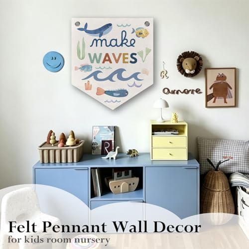 Ocean Coastal Nursery Room Playroom Decor Banner Pennant Kid Banner Flag - Image 2