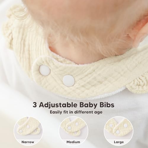 Bearmoss 8 Pack Muslin Baby Bibs - Image 5