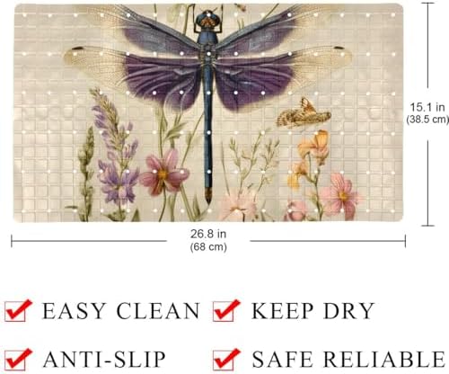 Non Slip Bathtub and Shower Mat 26.8x15.1 inch, Bath Mat - Image 4