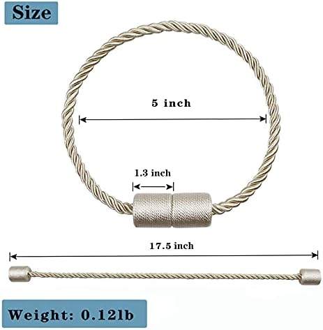 6 Pack Beige Strong Magnetic Curtain Tiebacks Outdoor Elegant Decorative Tie - Image 2