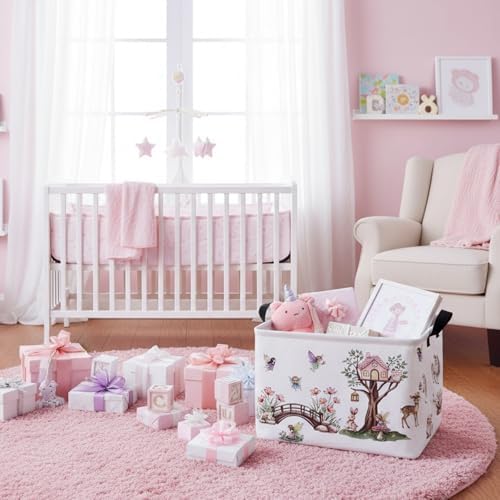 Kid Cute Rectangle Storage Basket Baby Toy Clothes Storage Bin Nursery Playroom - Image 7