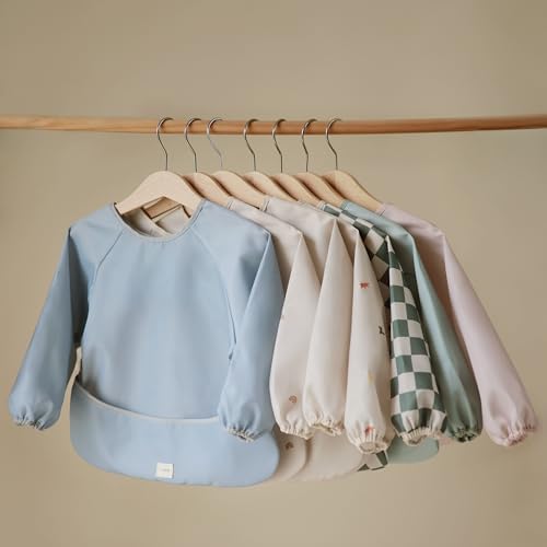 mushie Long Sleeve Baby Bib | Water Resistant Adjustable Fit - Image 4