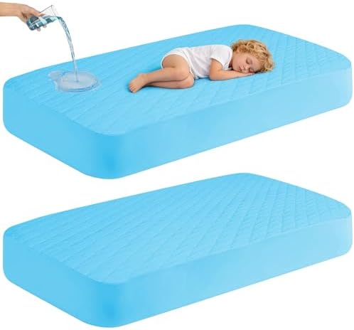 2Pack Waterproof Crib Sheets Cotton 24X38 Fitted Crib Sheets Crib Mattress by VOPHIA