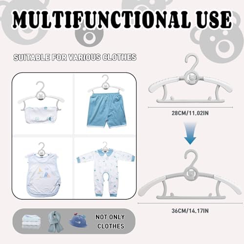 Baby Clothes Hangers 50 Pack, Plastic Kids Hangers Space Saving - Image 3