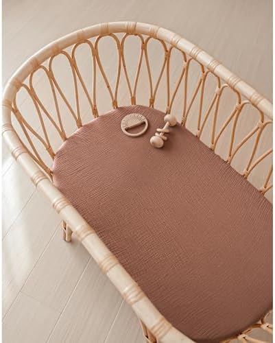 Konssy 2 Pack Muslin Bassinet Sheets - Image 5