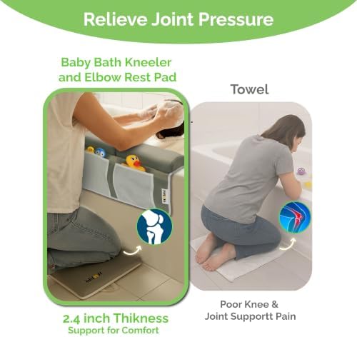 Wobbi Baby Bath Kneeler and Elbow Rest Pad Set | Extra Thick Memory Foam Support - Image 6