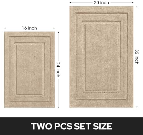 HOMEIDEAS Bathroom Rugs Sets 2 Piece, Super Soft and Absorbent Non Slip - Image 2
