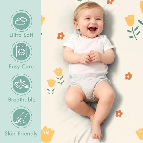 3 Pack Stretchy Bassinet Sheets 20" x 33" Compatible - Image 2