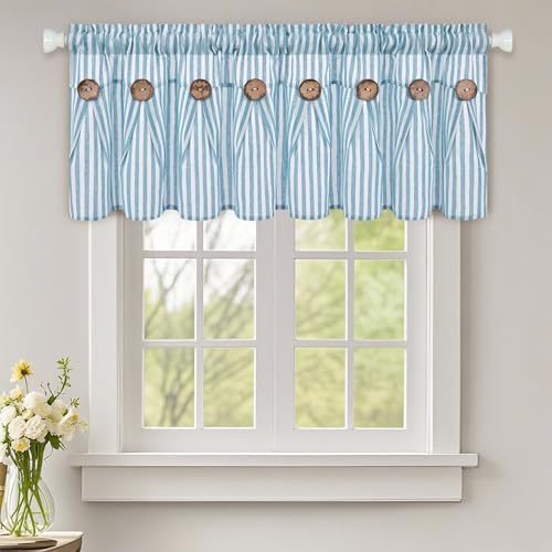 ASPMIZ Farmhouse Cotton Linen Valances by ASPMIZ