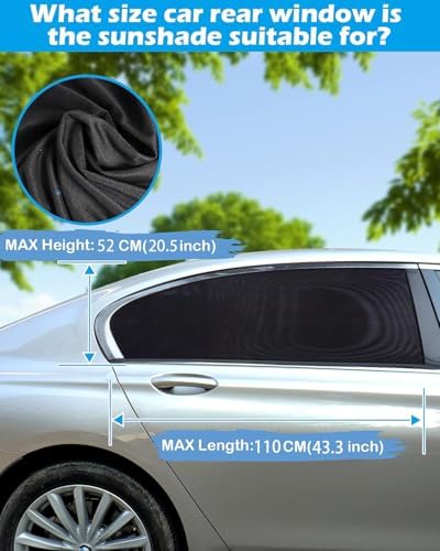 Tevlaphee Car Window Shades, 2 Pack Car Sunshade - Image 2