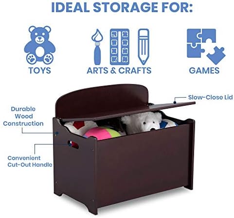Delta Children MySize Deluxe Toy Box, Dark Chocolate - Image 4